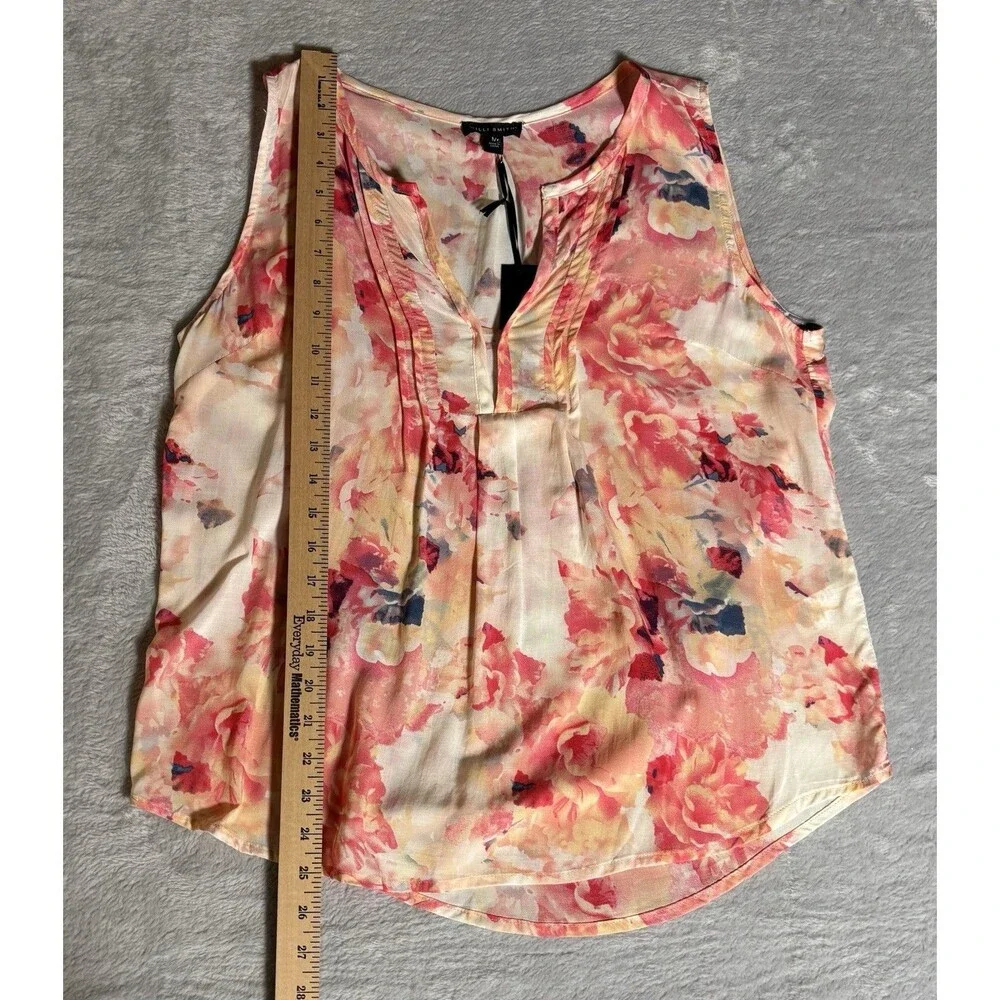 Willi Smith Women’s Size Medium Multicolored Sleeveless Pleated Blouse - Picture 4 of 7